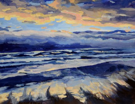 Sunset ocean painting oregon Coast
