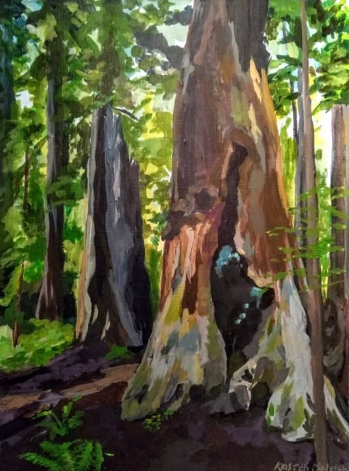 Painting of Old Growth Redwood Trees by Kristen O'Neill