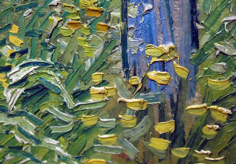 Van Gogh's brushstrokes up close