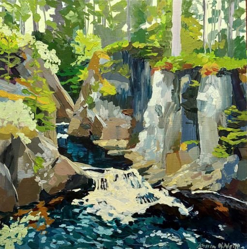 Pattack Falls, Scotland, Kristen O'Neill painting